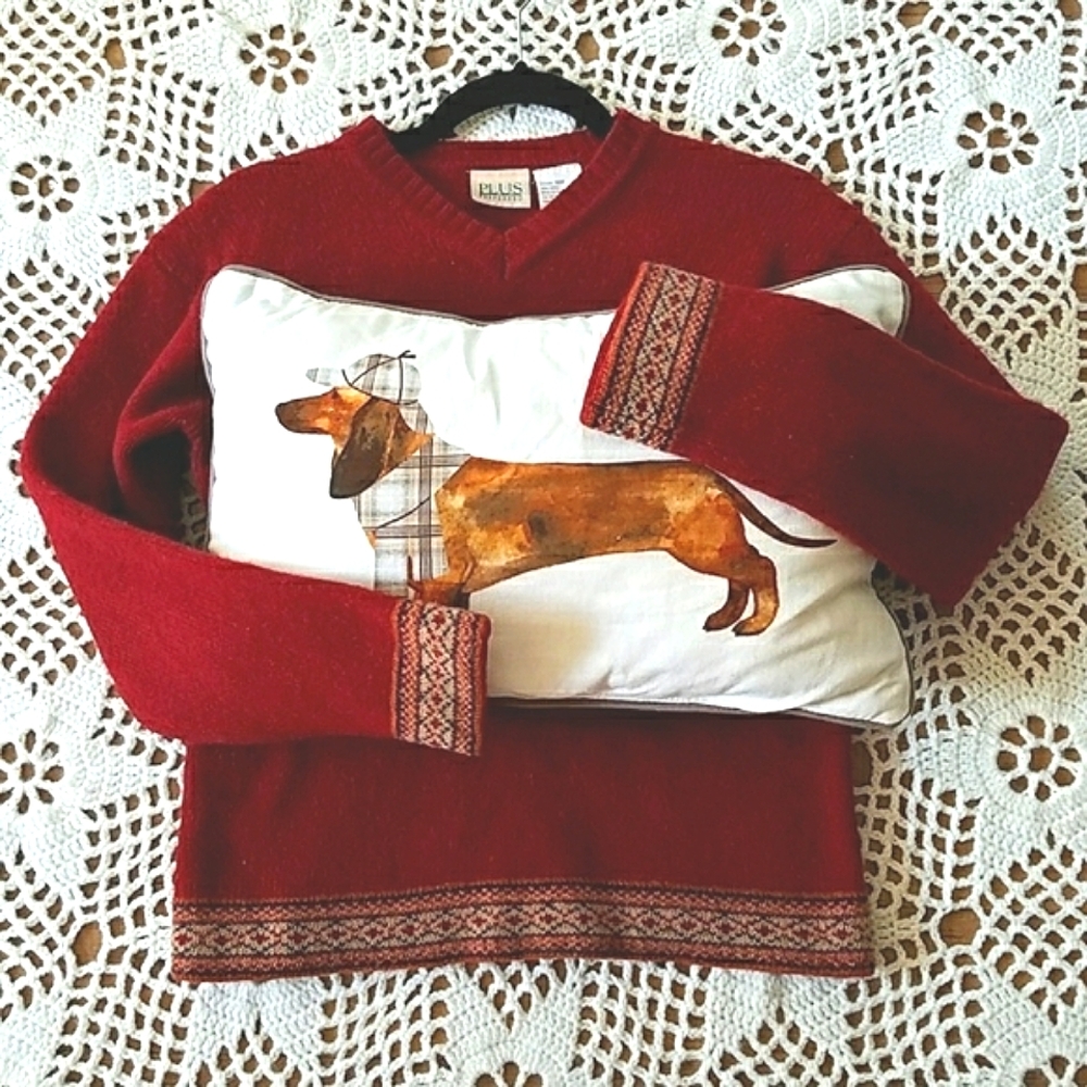 Nordic Vibrant Wool V-neck Vintage Sweater